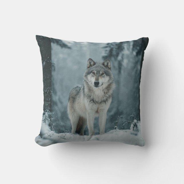 Cojín Decorativo Wolf in Winter (Anverso)
