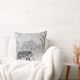 Cojín Decorativo Wolf on the Prowl Wildlife Art Grey