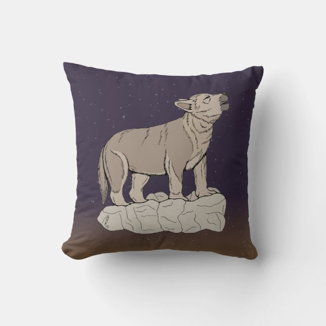 Cojín Decorativo Wolf Pup Howling (Anverso)