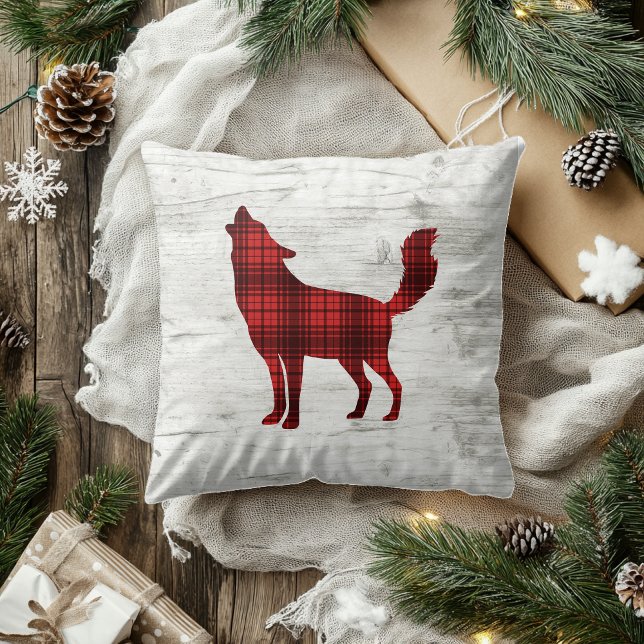 Cojín Decorativo Wolf Woodland Birch Rood Buffalo Plaid (Subido por el creador)