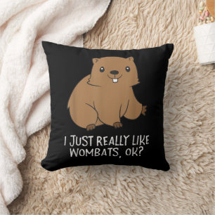 Cojín Decorativo Wombats Divertidos Me Gustan Mucho Los Wombats Ok 