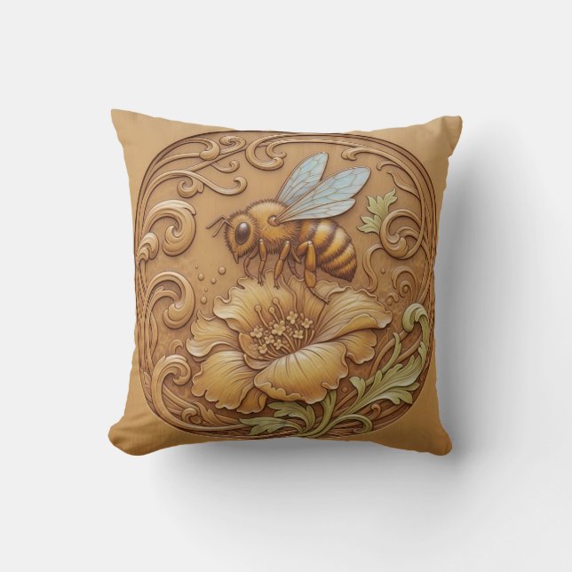 Cojín Decorativo Wood carving effect Throw Cushion (Anverso)