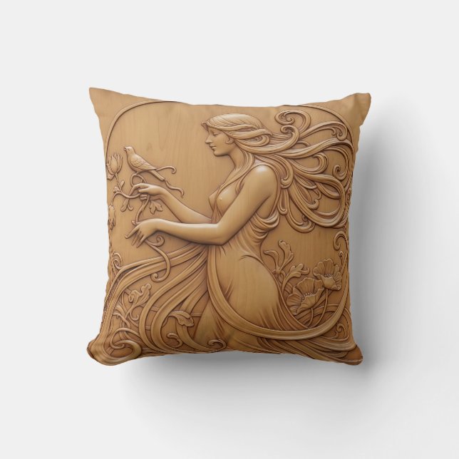 Cojín Decorativo Wood carving effect Throw Cushion (Anverso)