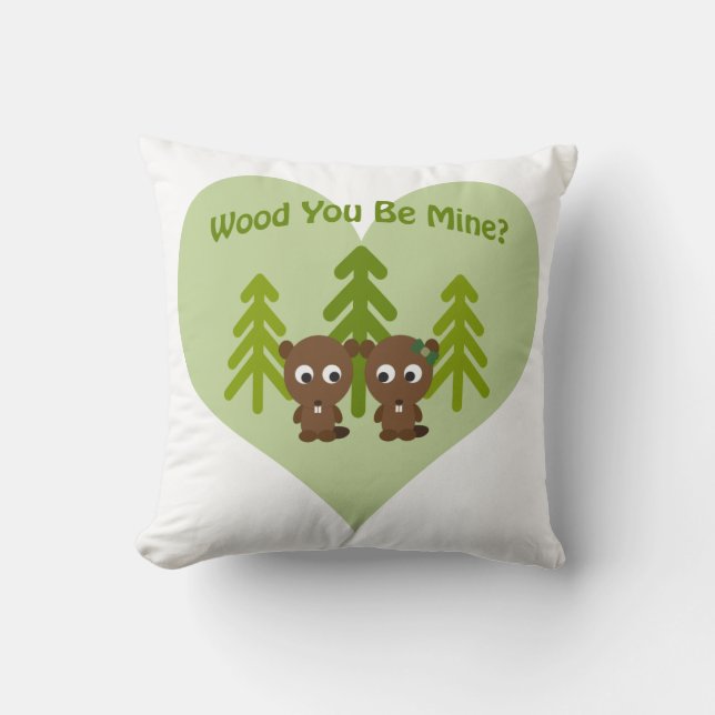 Cojín Decorativo Wood You Be Mine Beavers (Anverso)