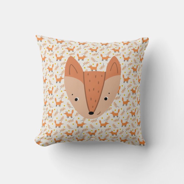 Cojín Decorativo Woodland Animals Boho Design Fox (Anverso)