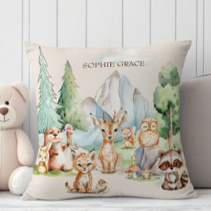Cojín Decorativo Woodland Animals Boho Rustic Baby