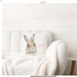 Cojín Decorativo Woodland Bunny Rabbit Watercolor Nombre personaliz<br><div class="desc">almohada personalizada de conejo color agua dulce para dormitorio o vivero para chicas. Elementos coincidentes disponibles. Puede transferir este diseño a muchos otros productos. Tan adorable. Las flores son rosas,  melocotones y onduladas.</div>