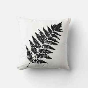 Cojín Decorativo Woodland Fern 1, negro y blanco