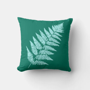 Cojín Decorativo Woodland Fern 1, Turquesa y Aqua