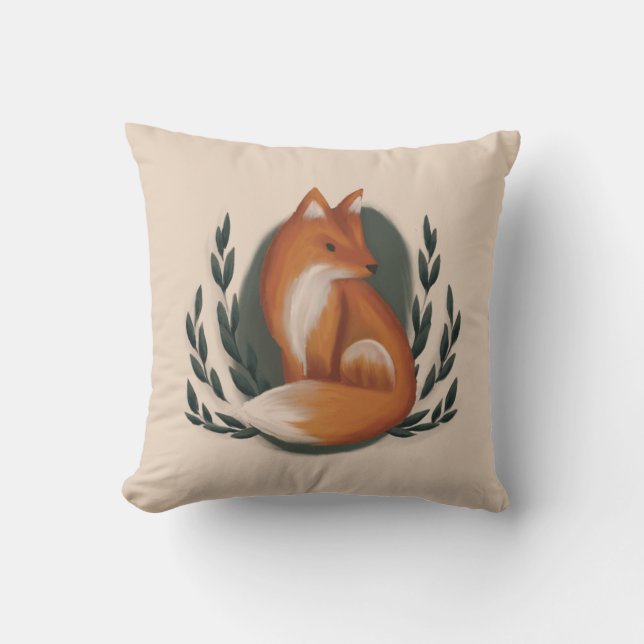 Cojín Decorativo Woodland Fox Nursery Animal (Anverso)