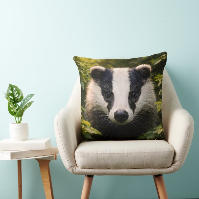 Cojín Decorativo Woodland guardian premium badger portrait throw pi (Silla)