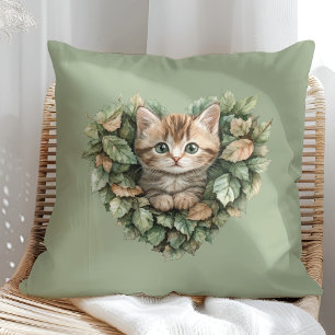Cojín Decorativo Woodland Heart Kitty - Caída acogedora
