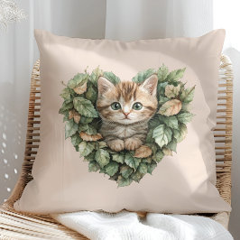 Cojín Decorativo Woodland Heart Kitty - Caída acogedora