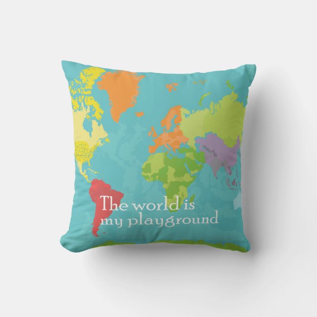 Cojín Decorativo WorldMap_PillowCase (Anverso)