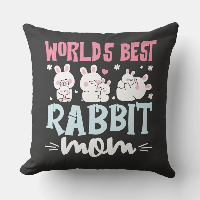 Cojín Decorativo World's Best Rabbit Mom Decorative Throw Pillow (Anverso)