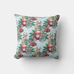 Cojín Decorativo Wrapped Presenta El Deer Temático De Los Navidades