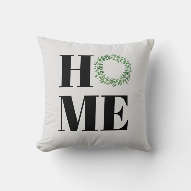 Cojín decorativo Wreath de bienvenida a casa (Anverso)