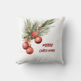 Cojín Decorativo Wreath de Navidades de acuarela