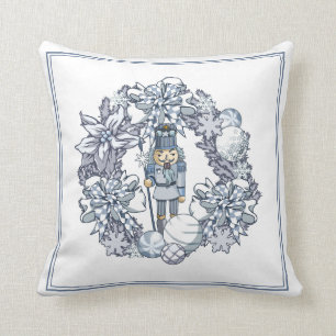 Cojín Decorativo Wreath de petardos Navidades blancos