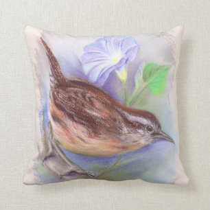 Cojín Decorativo Wren de Carolina con las flores de la correhuela