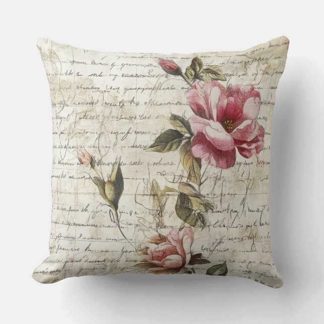 Cojín Decorativo Written Roses Pillow (Anverso)