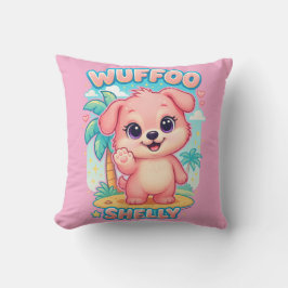 Cojín Decorativo Wuffoo Shelly Kawaii Cachorro Isla Tropical
