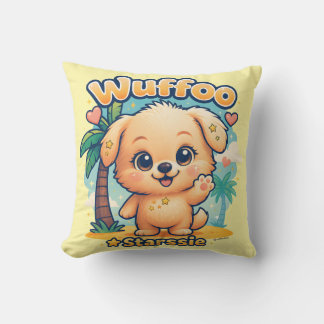 Cojín Decorativo Wuffoo Starssie Kawaii Cachorro Isla Tropical