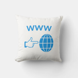 Cojín Decorativo WWW World Wide Web Globe Icon with Hand Pointer