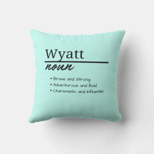 Cojín Decorativo Wyatt, definición de nombre personalizado de niño