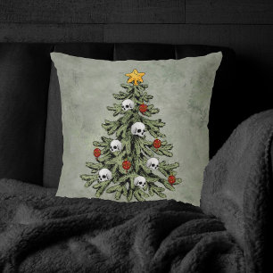 Cojín Decorativo XMAS escalofriante   Un Grunge De Árbol De Navidad