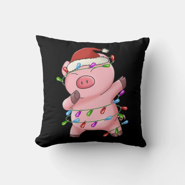 Cojín Decorativo Xmas Gift Dabbing Pig Christmas (Anverso)