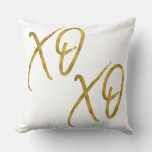 Cojín Decorativo XO XO Abrazos y besos amor Faux Relieve metalizado