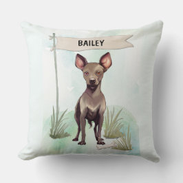 Cojín Decorativo Xoloitzcuintli Watercolor Personalized Dog