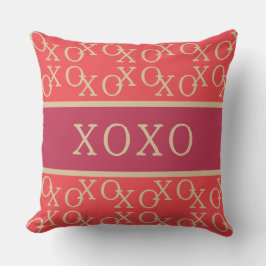 Cojín Decorativo XOX | Tipografía de oro rojo rosado caliente