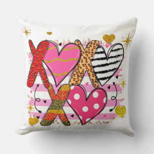 Cojín Decorativo XOXO Corazón lindo y lúdico