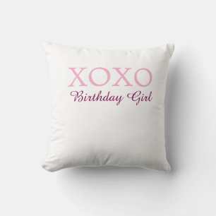 Cojín Decorativo Xoxo cumpleaños chica nombre rosa malva simple amo