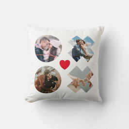 Cojín Decorativo xoxo moderno 4 Collage de fotos corazón de amor ro