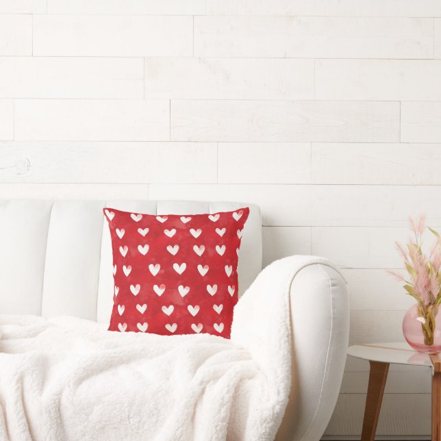 Cojín Decorativo XOXO Romántico Corazón Blanco Rojo (Sofá)