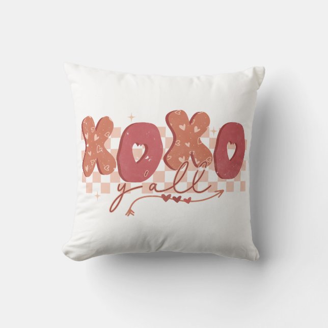 Cojín Decorativo XOXO Y'all El día de San Valentín (Anverso)