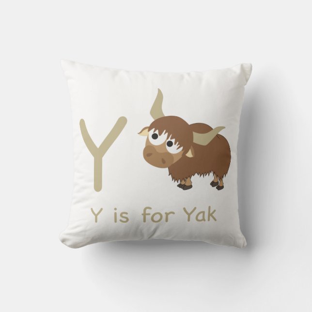 Cojín Decorativo Y es para Yak (Anverso)