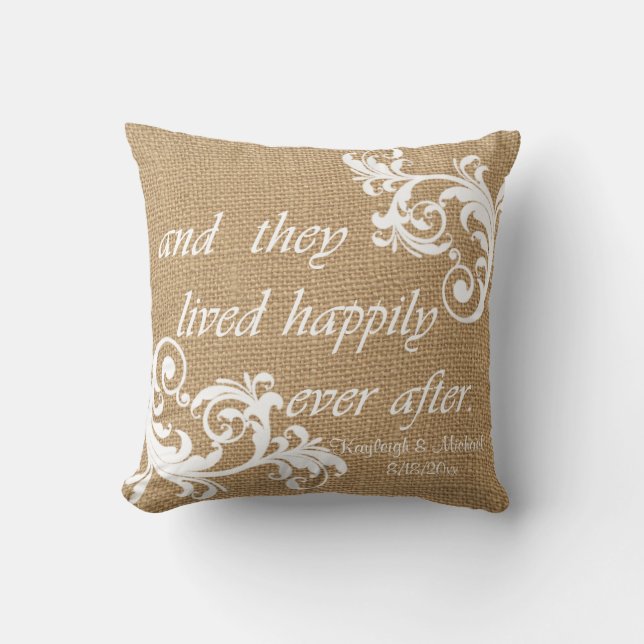 Cojín Decorativo y vivieron feliz siempre después (Anverso)