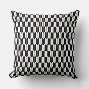 Cojín decorativo Yagasuri japonés blanco y negro