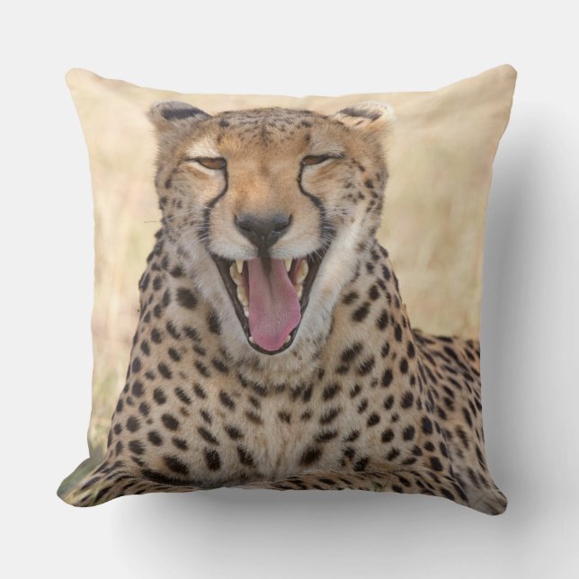 Cojín Decorativo Yawning Cheetah (Anverso)