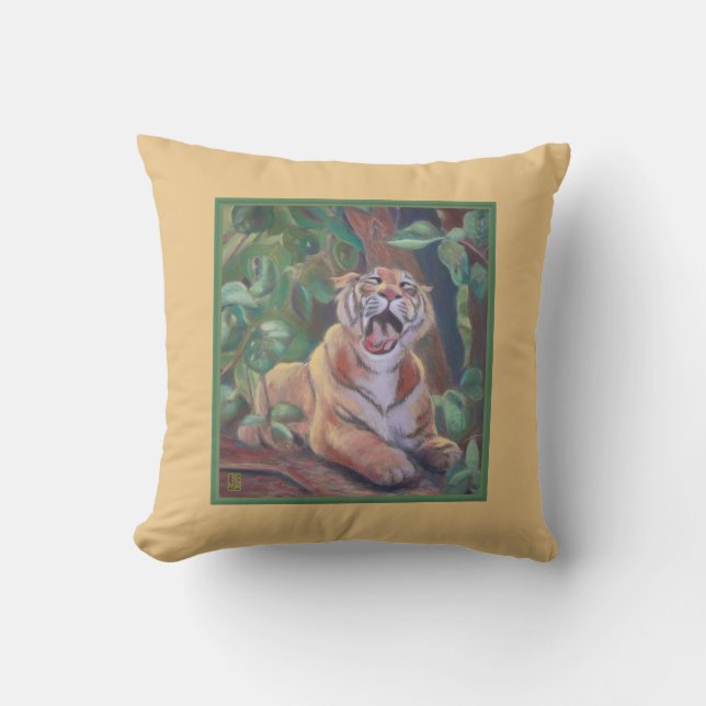Cojín Decorativo Yawning Tiger (Anverso)