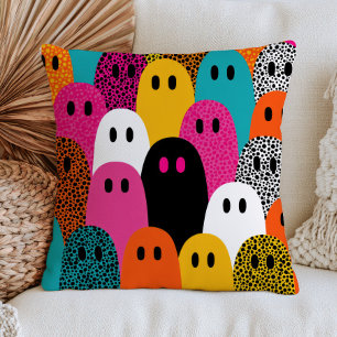 Cojín Decorativo Yayoi Kusama Fantasmas Coloridos Halloween Maximal
