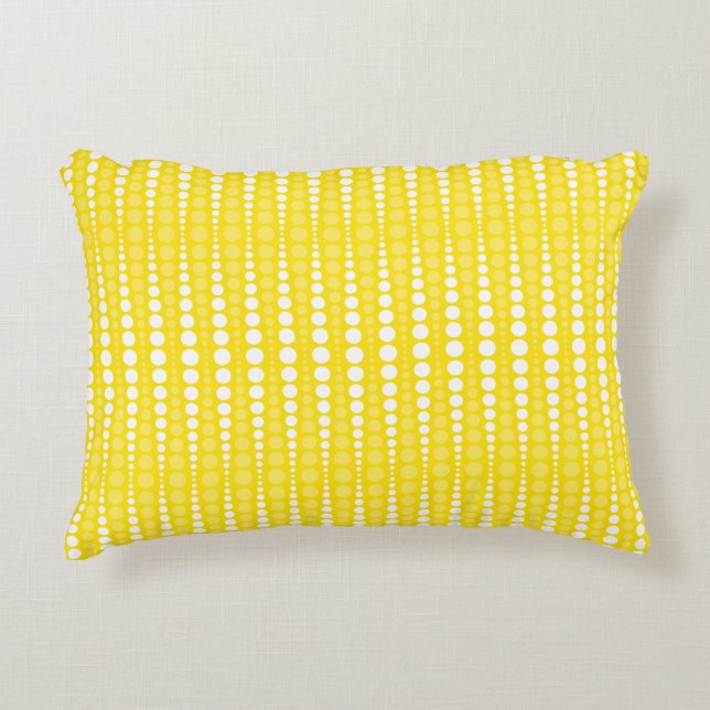 Cojín Decorativo Yellow and White Polka Dot Accent Pillow (Anverso)