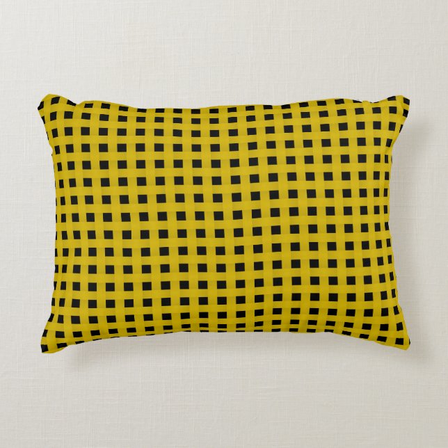 Cojín Decorativo Yellow Black Weave Pattern (Anverso)
