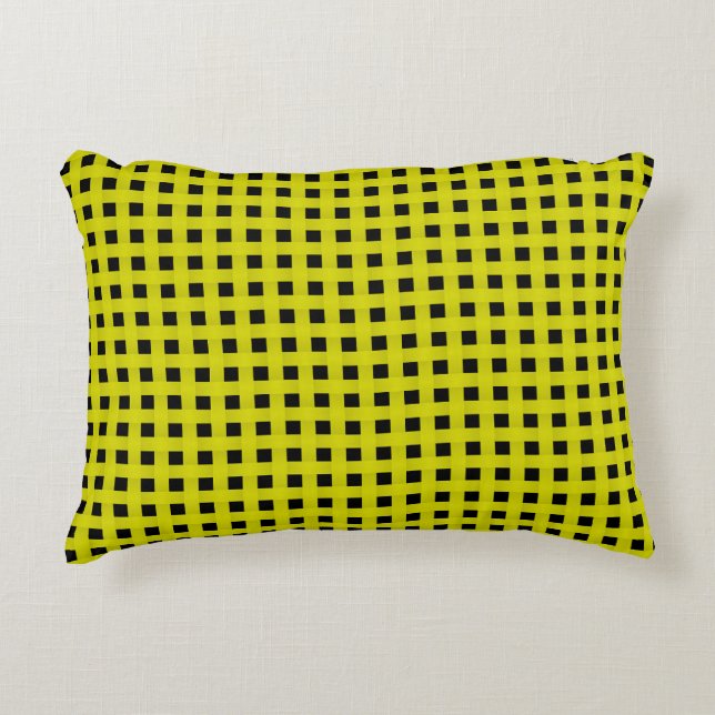 Cojín Decorativo Yellow Black Weave Pattern (Anverso)