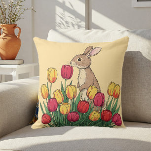 Cojín Decorativo Yellow Decorative Pillow with Cute Bunny