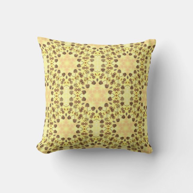 Cojín Decorativo Yellow Floral Abstract Throw Pillow (Anverso)